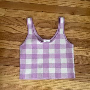 Lilac and white cropped tank top